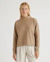 Quince Women's Eco-knit Milano Stitch Mock Neck Pullover In Warm Taupe