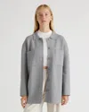 Quince Women's Eco-knit Milano Stitch Oversized Shirt Jacket In Heather Grey