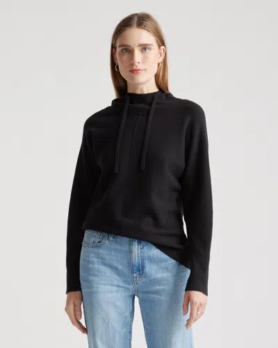 Quince Women's Eco-knit Milano Stitch Pullover Hoodie In Black