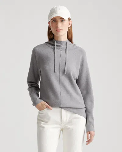 Quince Women's Eco-knit Milano Stitch Pullover Hoodie In Heather Grey