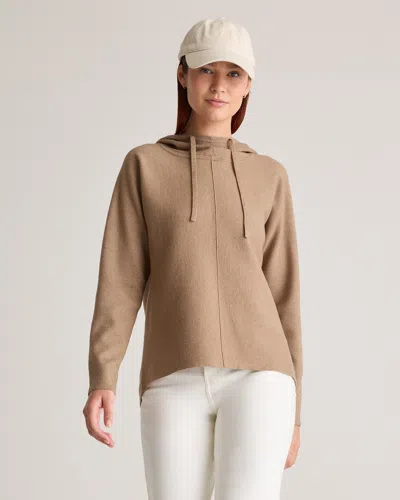 Quince Women's Eco-knit Milano Stitch Pullover Hoodie In Warm Taupe
