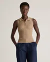 Quince Women's Eco-knit Polo Sweater Tank Top In Warm Taupe