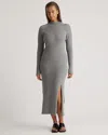 Quince Women's Eco-knit Ribbed Mock Neck Sweater Dress In Heather Grey