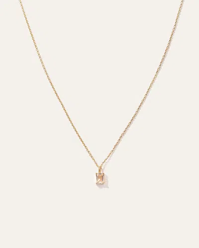 Quince Women's Emerald Cut Topaz Sol Pendant Necklace In Gold Vermeil