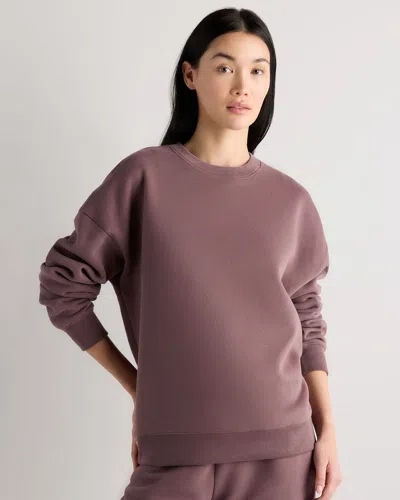 Quince Women's Everyday Fleece Crew Neck Alpaca Sweater In Brown