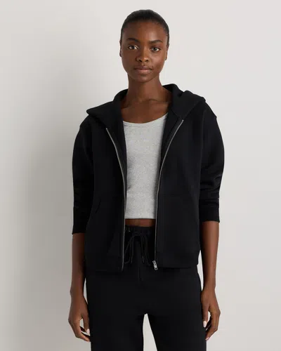 Quince Women's Everyday Fleece Full-zip Hoodie In Black