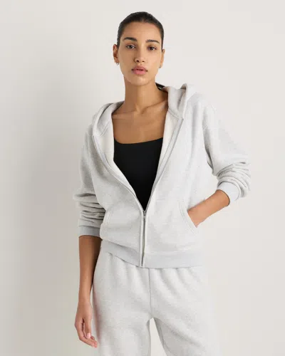 Quince Women's Everyday Fleece Full-zip Hoodie In Gray
