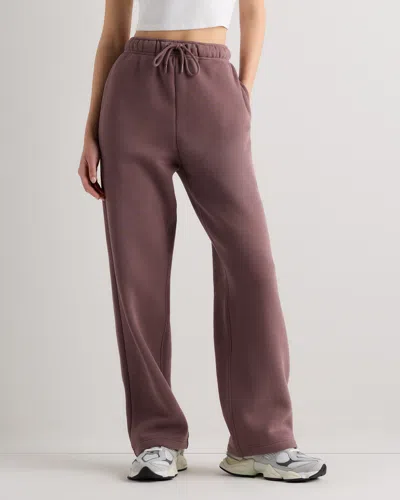Quince Women's Everyday Fleece Straight Leg Sweatpants In Brown