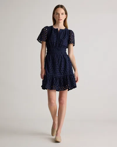 Quince Women's Eyelet Tiered Mini Dress