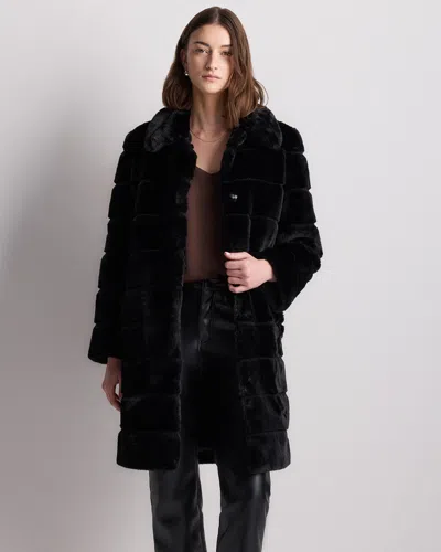 Quince Women's Faux Fur Long Coat In Black