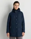 Quince Women's Featherless Quilted Hooded Long Puffer Jacket In Blue
