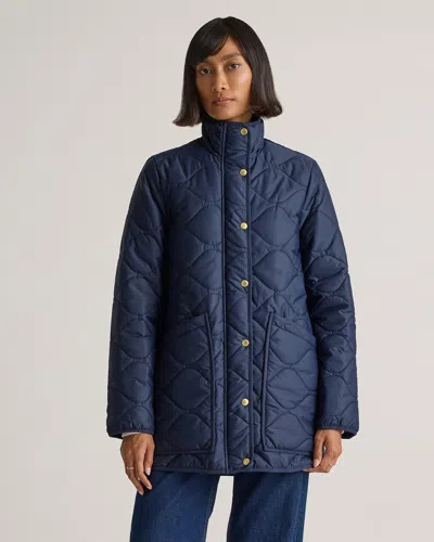 Quince Women's Featherless Quilted Long Puffer Jacket In Admiral
