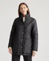 Shop Quince Women's Featherless Quilted Long Puffer Jacket In Black
