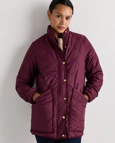 Quince Women's Featherless Quilted Long Puffer Jacket In Purple
