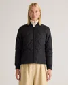 Quince Women's Featherless Quilted Puffer Bomber Jacket In Black