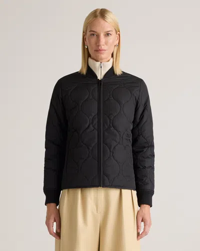 Quince Women's Featherless Quilted Puffer Bomber Jacket In Black