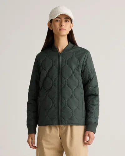 Quince Women's Featherless Quilted Puffer Bomber Jacket In Verdant Pine