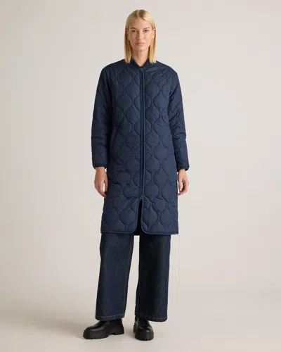Quince Women's Featherless Quilted Puffer Long Coat In Admiral