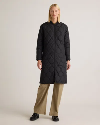 Quince Women's Featherless Quilted Puffer Long Coat In Black
