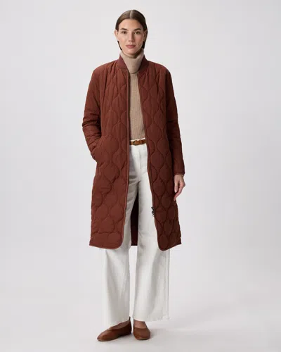 Quince Women's Featherless Quilted Puffer Long Coat In Brown