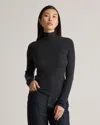 Quince Women's Featherweight Cashmere Ribbed Mockneck Sweater In Charcoal