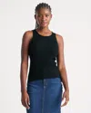 Quince Women's Featherweight Cashmere Ribbed Tank Top In Black