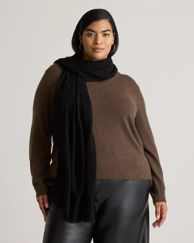 Quince Women's Featherweight Cashmere Wrap In Black