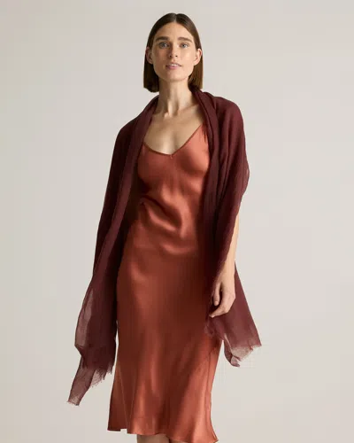 Quince Women's Featherweight Cashmere Wrap In Brown