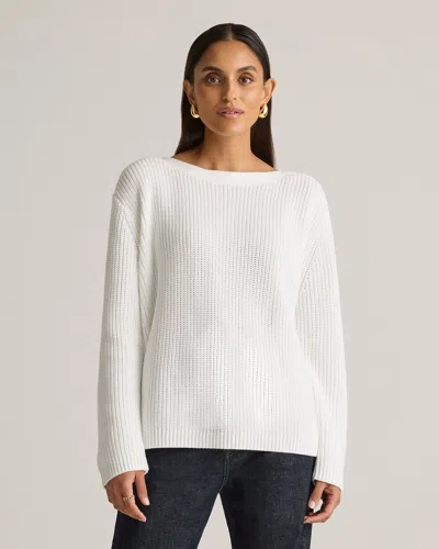 Quince Women's Fisherman Boatneck Sweater In Ivory