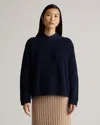 Quince Women's Fisherman Boatneck Sweater In Navy