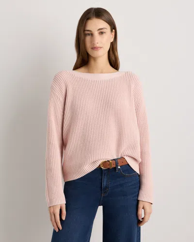 Quince Women's Fisherman Boatneck Sweater In Pink