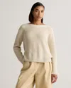 Quince Women's Fisherman Boatneck Sweater In Speckled Beige