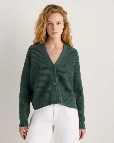 Quince Women's Fisherman Boxy Cropped Cardigan Sweater