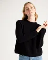 Quince Women's Fisherman Crew Sweater In Black