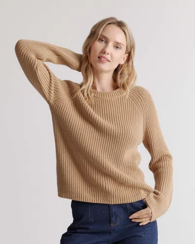 Quince Women's Fisherman Crew Sweater In Camel