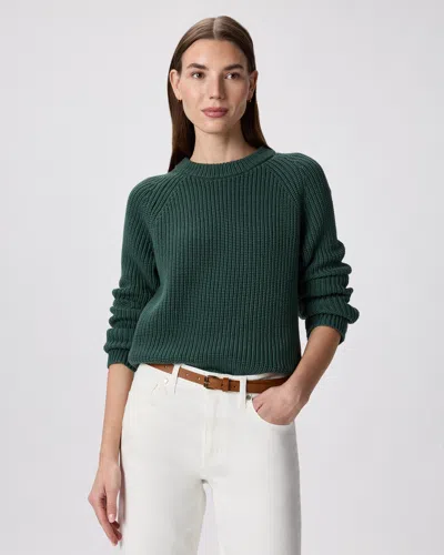 Quince Women's Fisherman Crew Sweater In Green