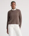 Quince Women's Fisherman Crew Sweater In Heather Brown