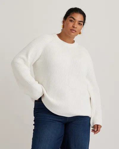 Quince Women's Fisherman Crew Sweater In Ivory