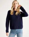 Quince Women's Fisherman Crew Sweater In Navy