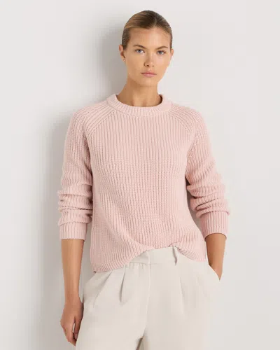 Quince Women's Fisherman Crew Sweater In Pink