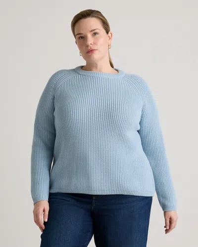 Quince Women's Fisherman Crew Sweater In Sky Blue