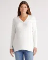 Quince Women's Fisherman Side Zip Maternity & Nursing Sweater In Ivory