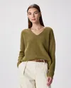 Quince Women's Fisherman V-neck Sweater