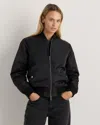 Quince Women's Flight Nylon Bomber Jacket In Black