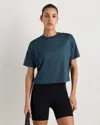 Quince Women's Flowknit Breeze Boxy Cropped T-shirt In Blue