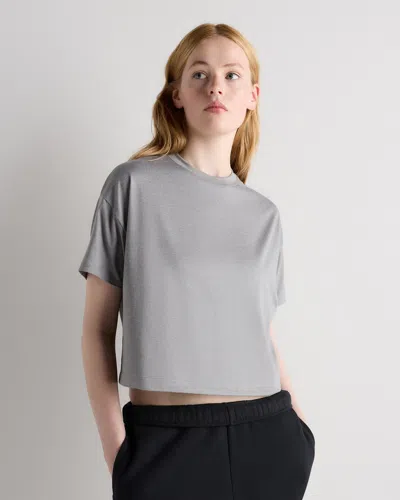 Quince Women's Flowknit Breeze Boxy Cropped T-shirt In Gray