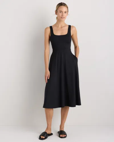 Quince Women's Flowknit Breeze Fit & Flare Dress In Black