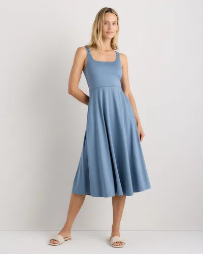 Quince Women's Flowknit Breeze Fit & Flare Dress In Blue