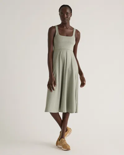 Quince Women's Flowknit Breeze Fit & Flare Dress In Heather Aloe