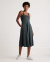 Quince Women's Flowknit Breeze Fit & Flare Dress In Heather Green